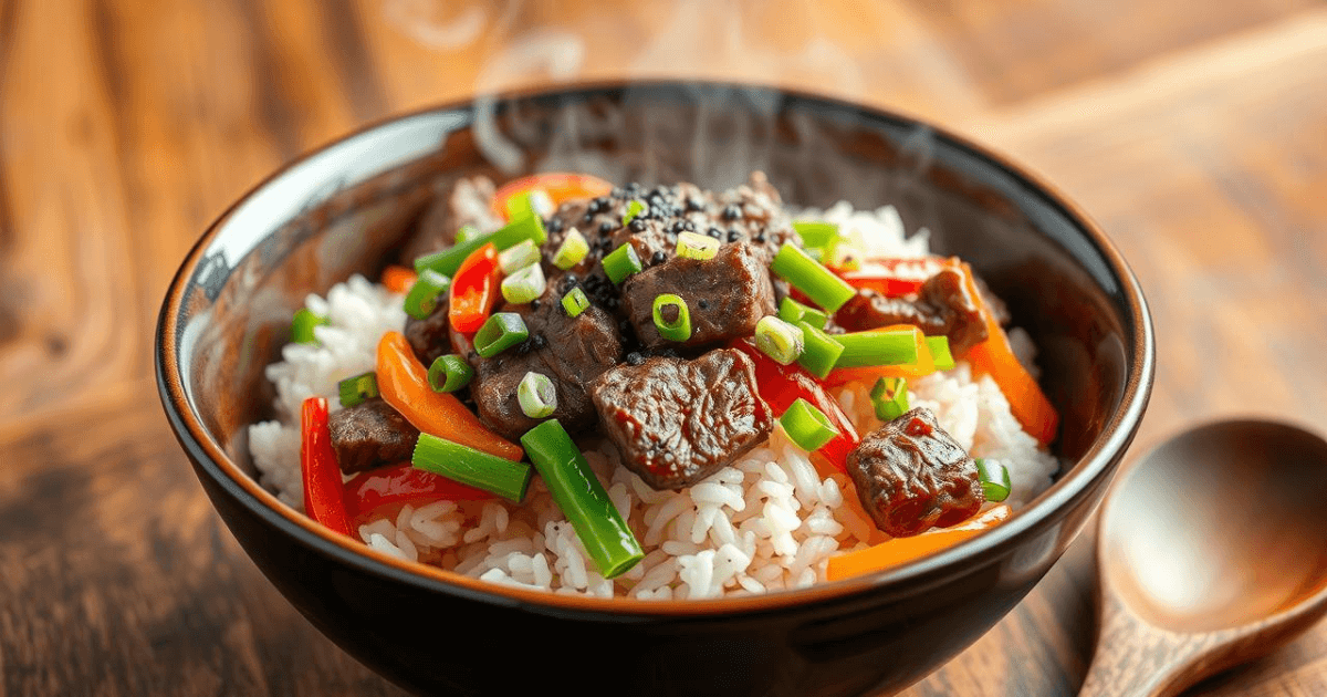 Delicious beef pepper rice