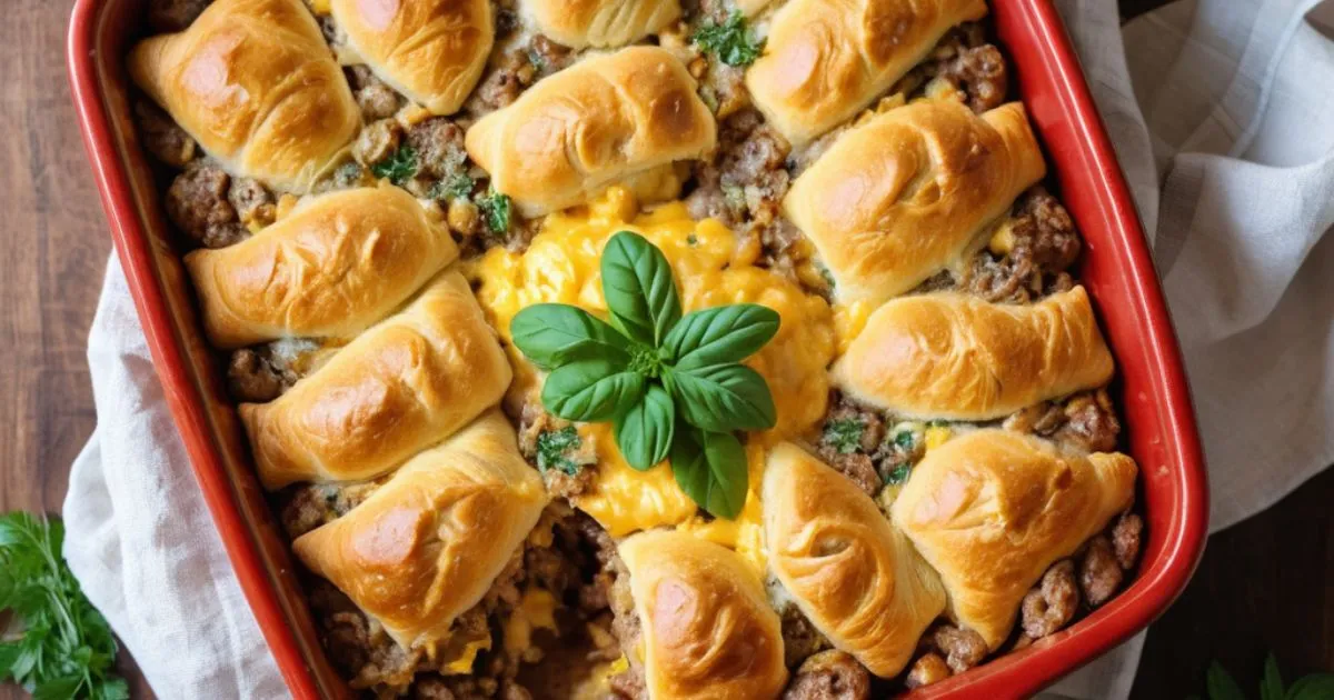 Sausage & Crescent Roll Casserole Recipe